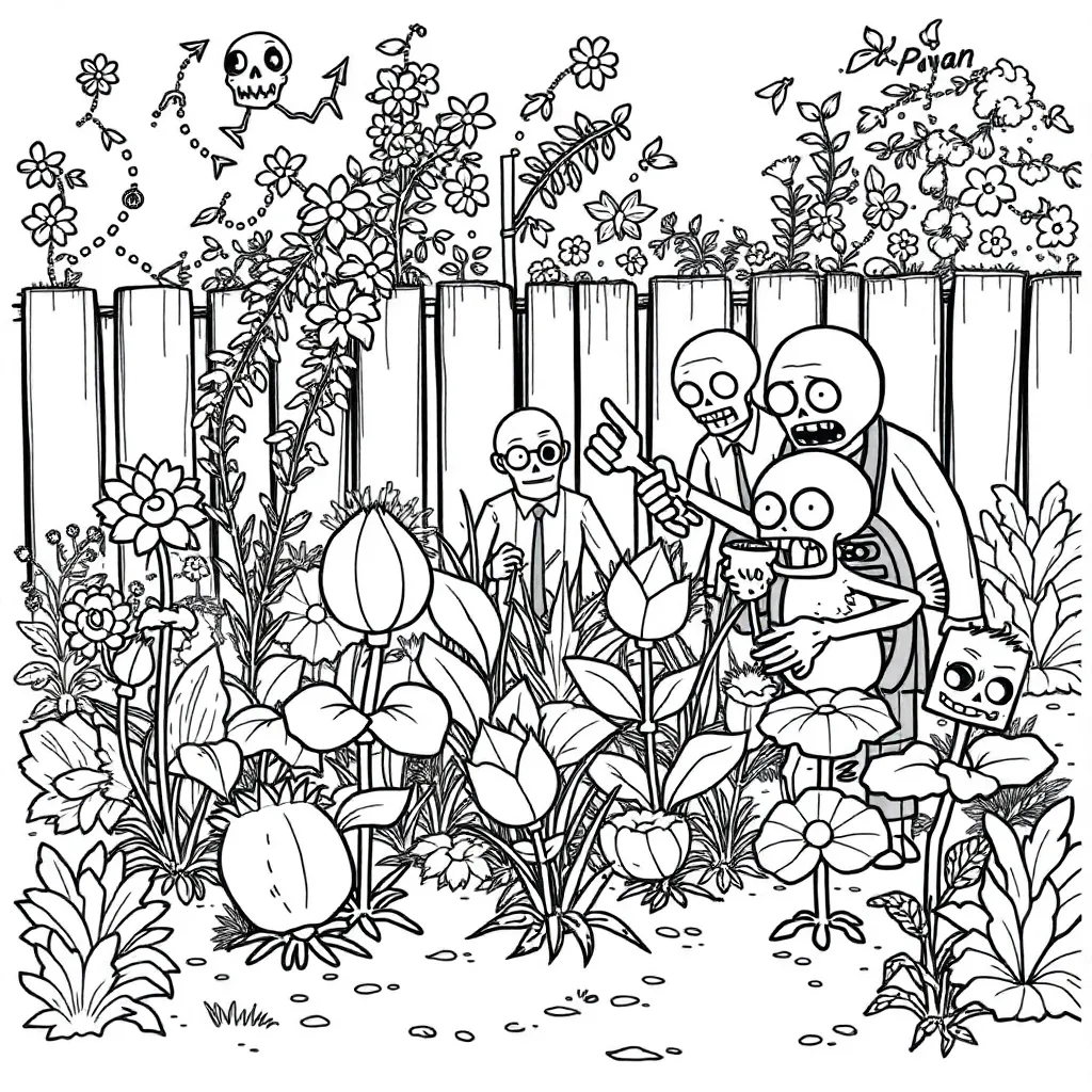 Plants vs Zombies coloring page