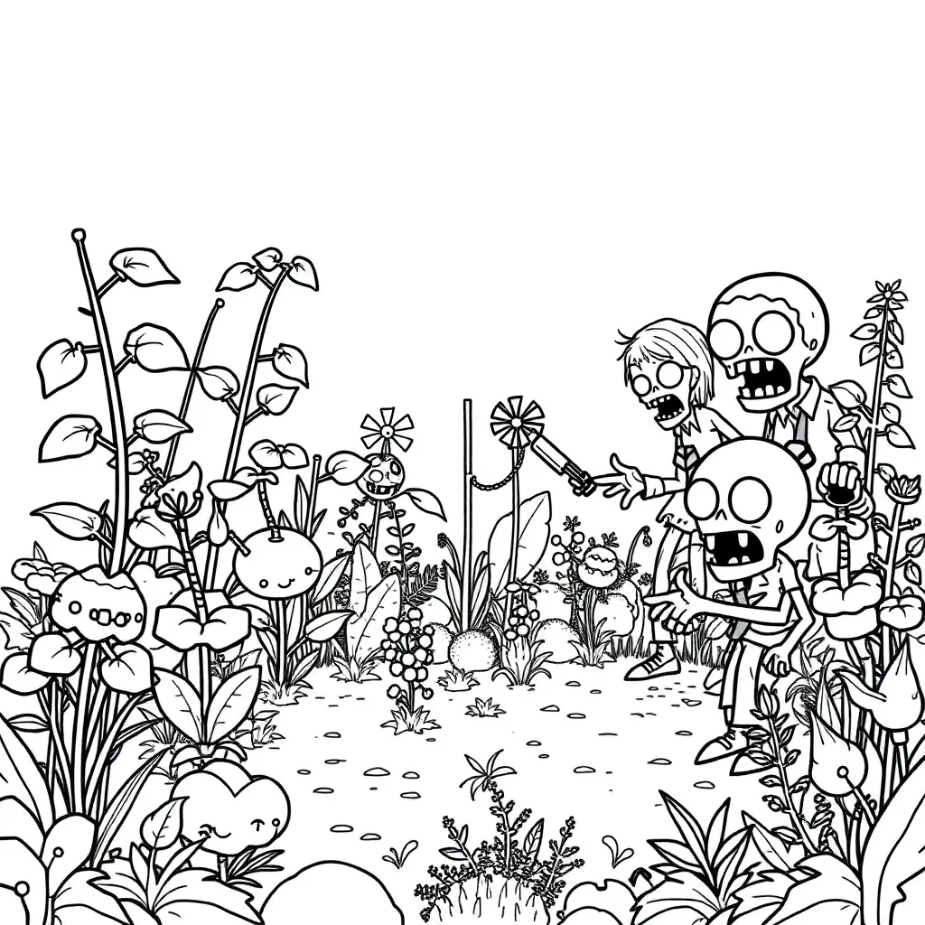 Plants vs Zombies coloring page