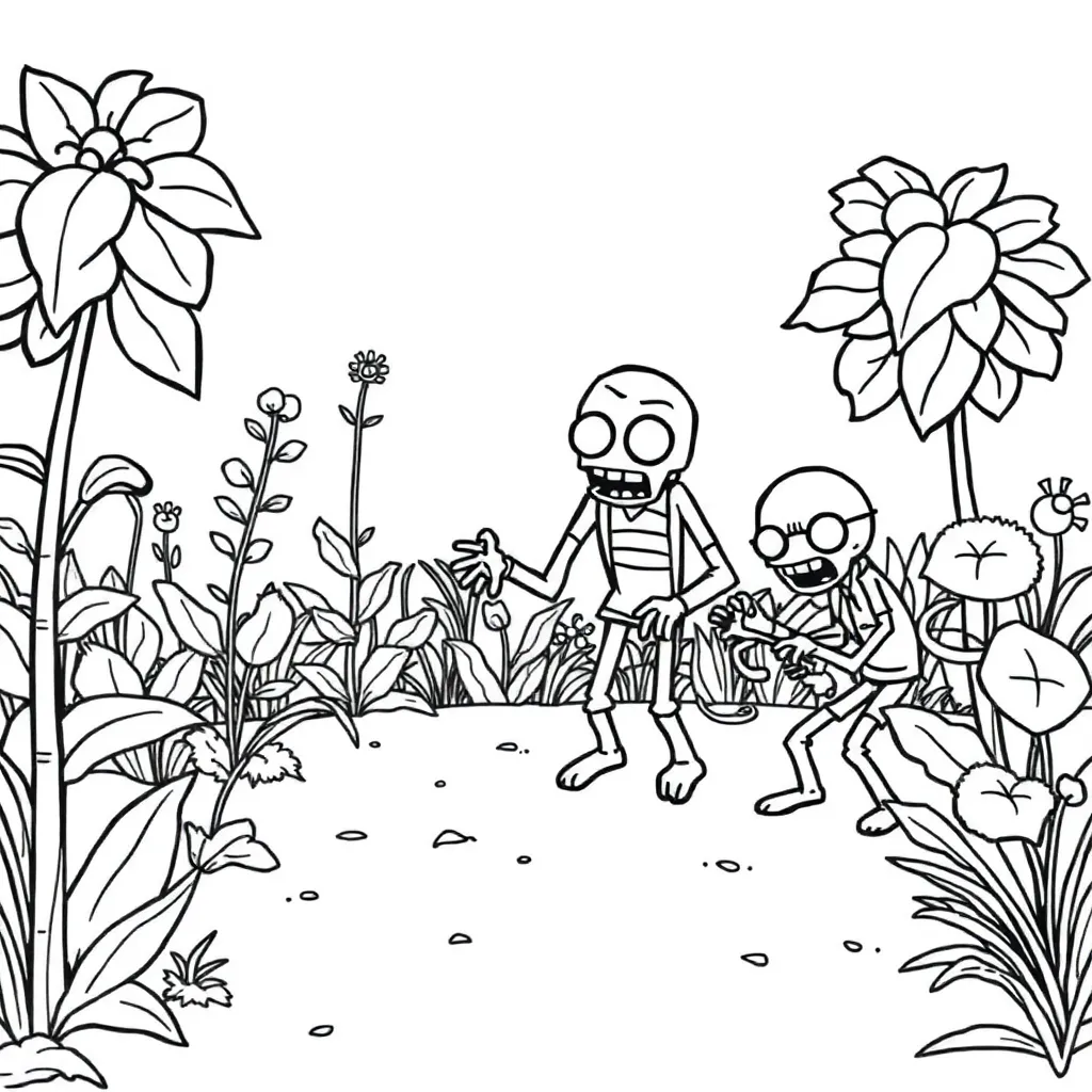 Plants vs Zombies coloring page