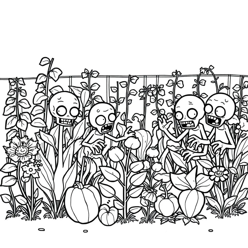 Plants vs Zombies coloring page