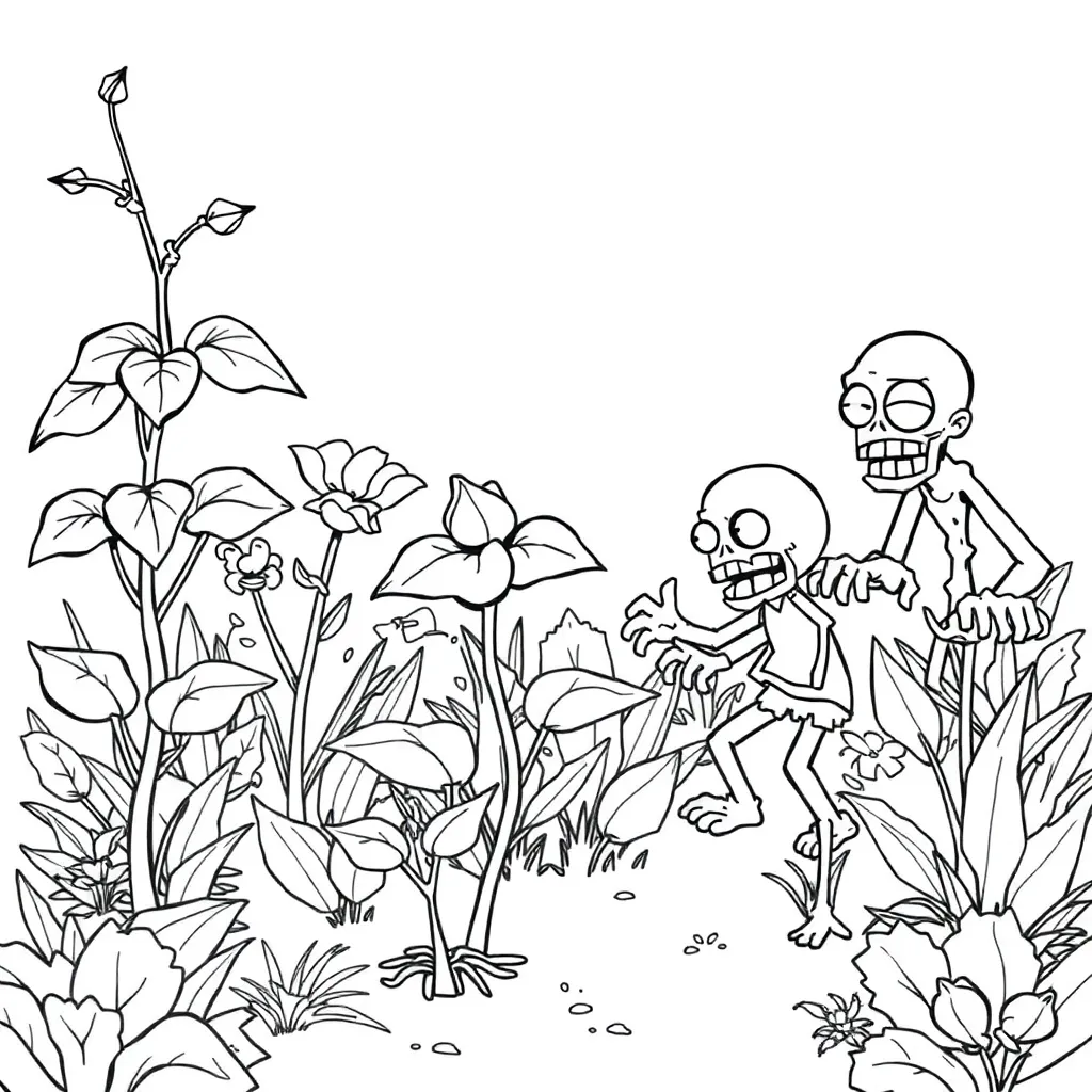 Plants vs Zombies coloring page