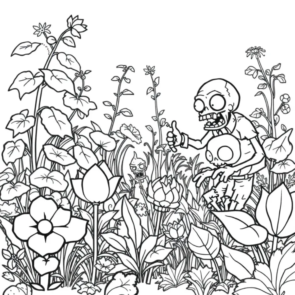 Plants vs Zombies coloring page