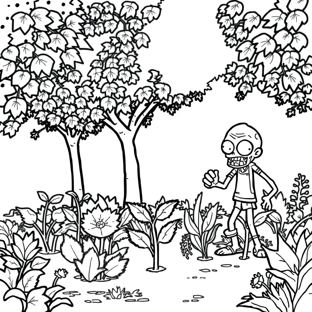 Plants vs Zombies coloring page