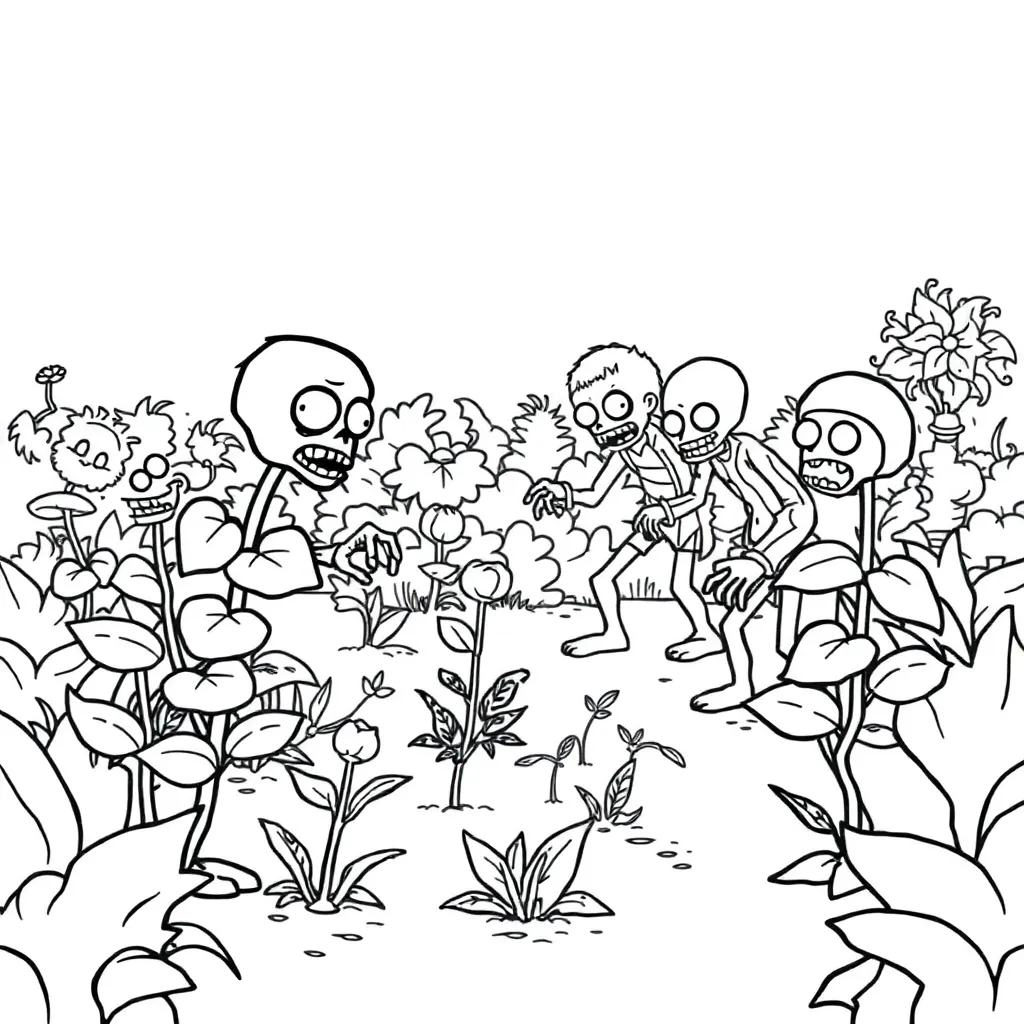 Plants vs Zombies coloring page
