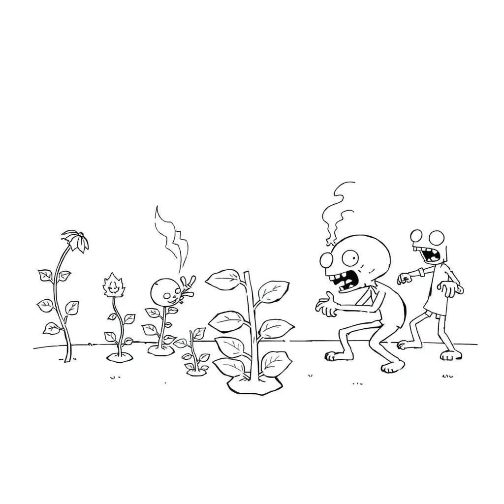 Plants vs Zombies coloring page