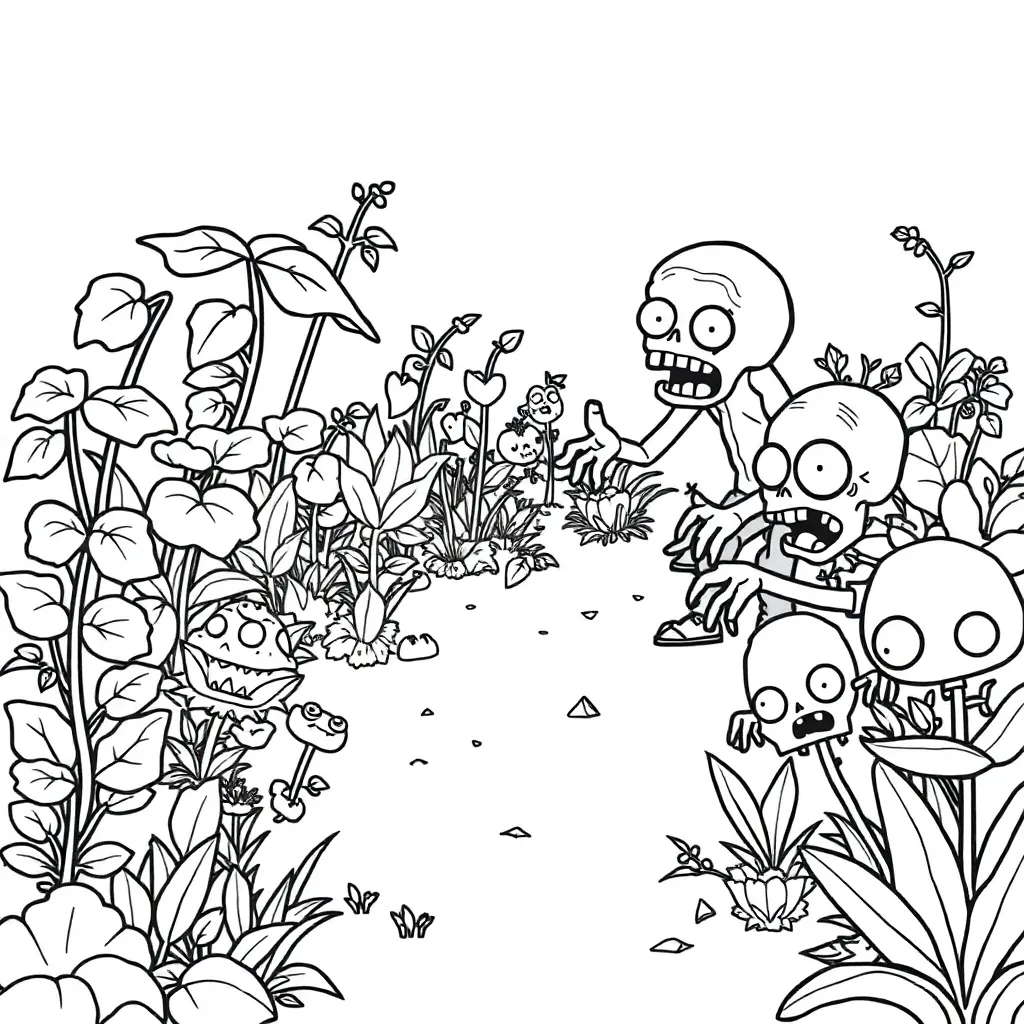 Plants vs Zombies coloring page