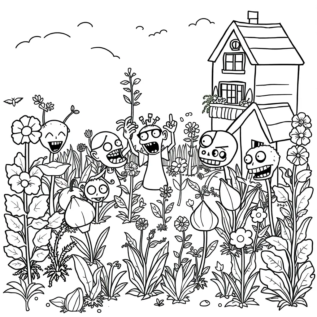 Plants vs Zombies coloring page