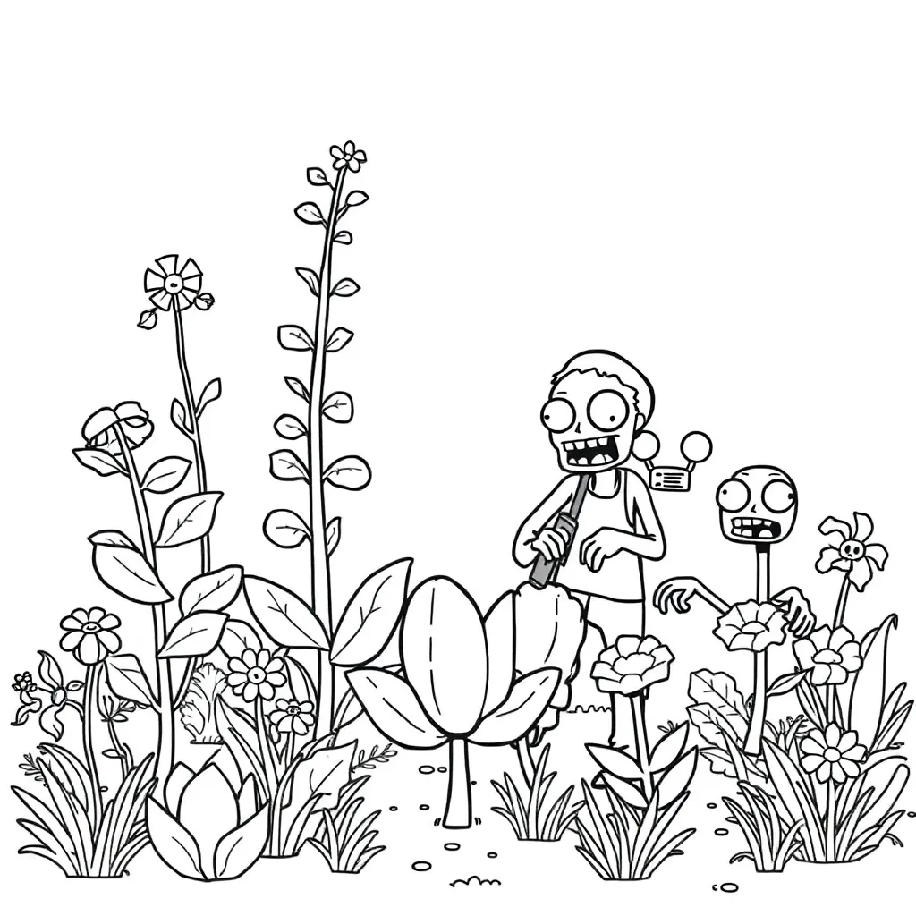 Plants vs Zombies coloring page