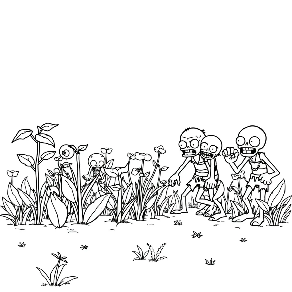Plants vs Zombies coloring page