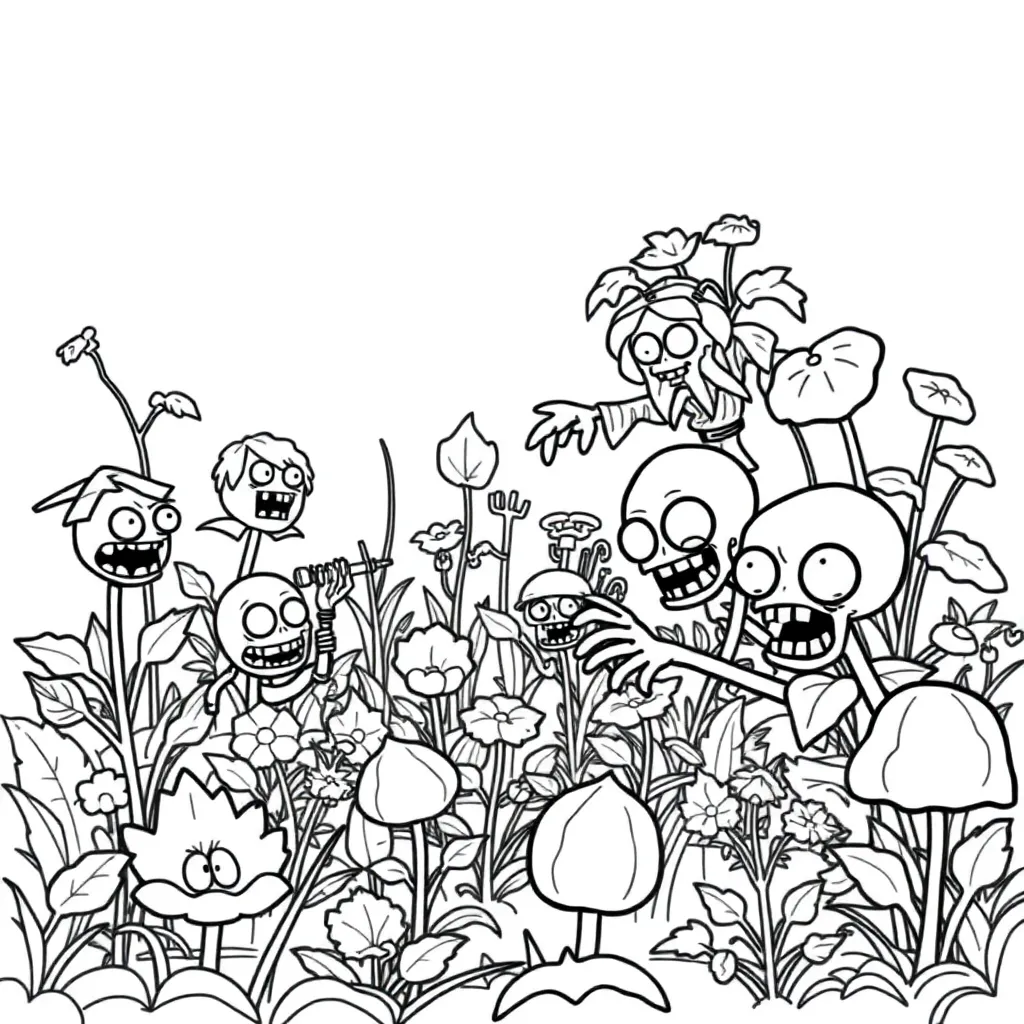 Plants vs Zombies coloring page