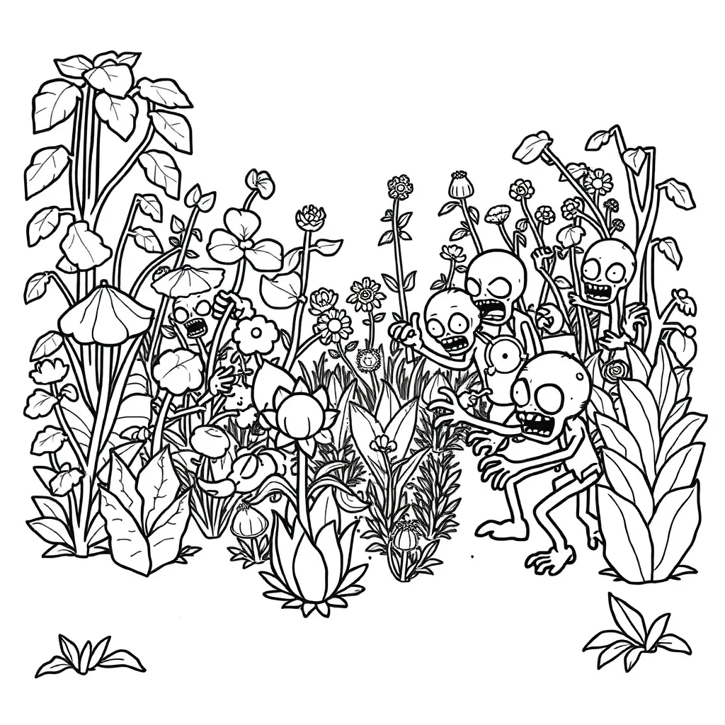 Plants vs Zombies coloring page