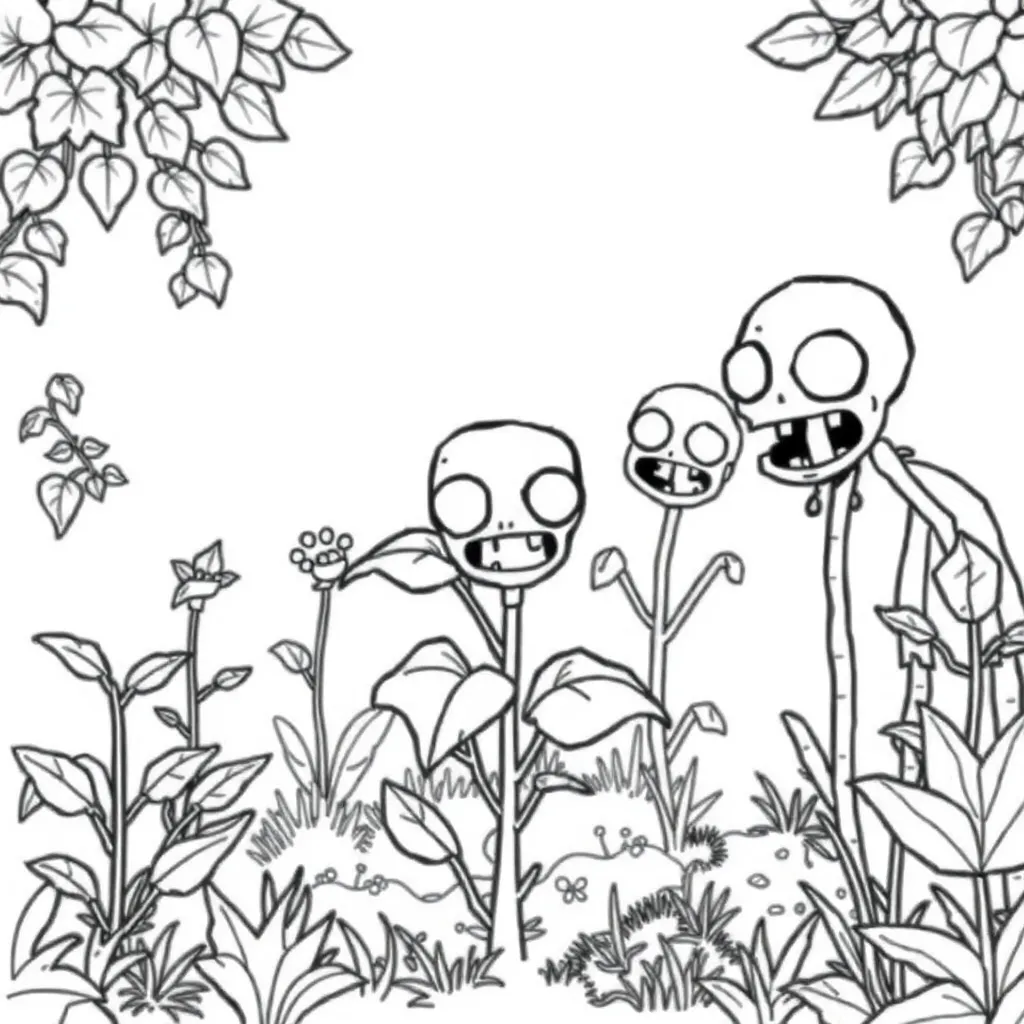 Plants vs Zombies coloring page