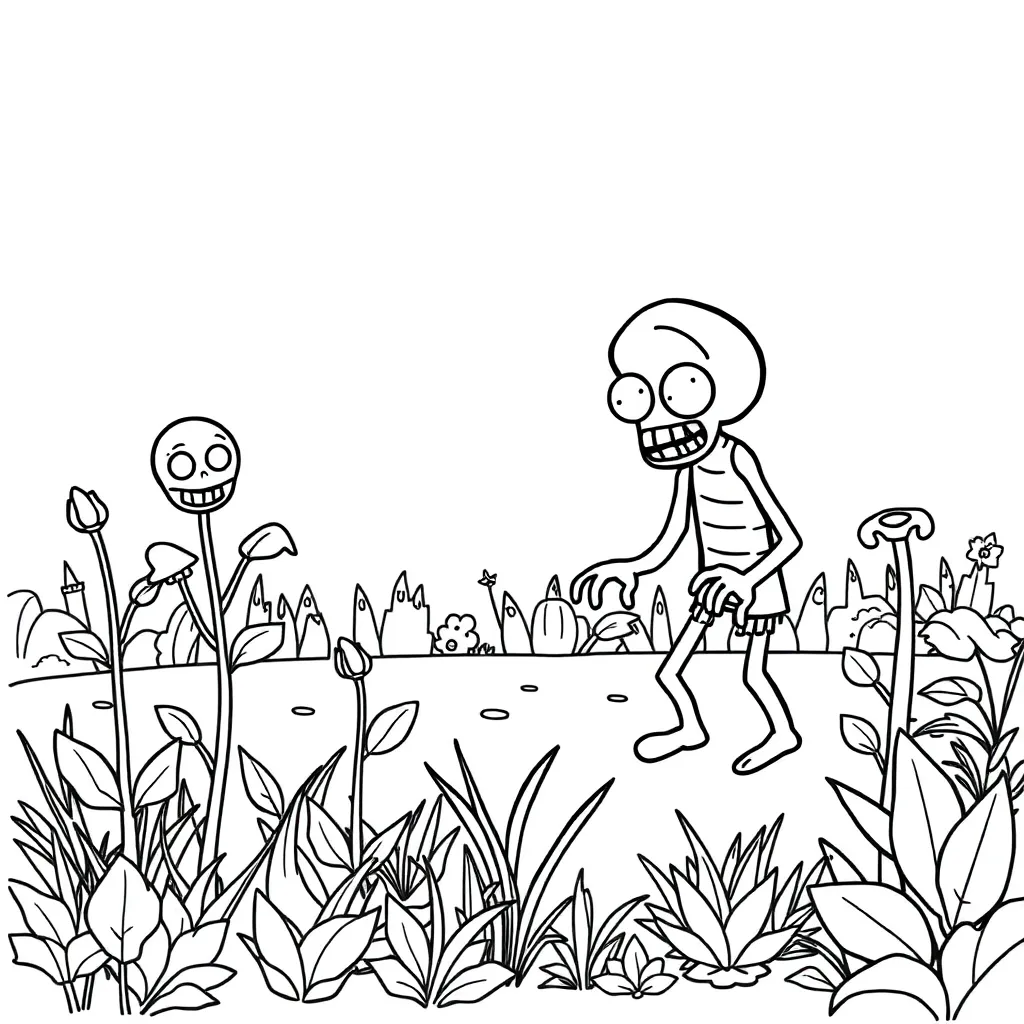 Plants vs Zombies coloring page