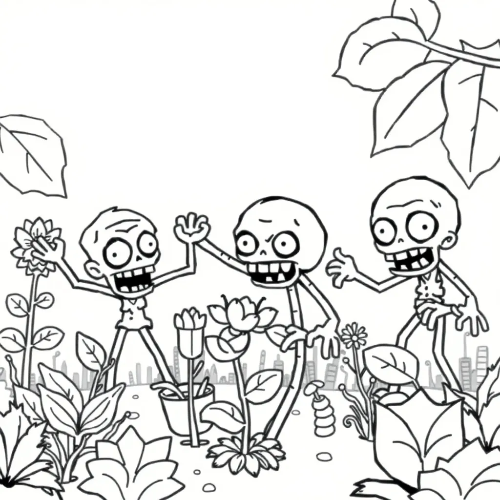 Plants vs Zombies coloring page