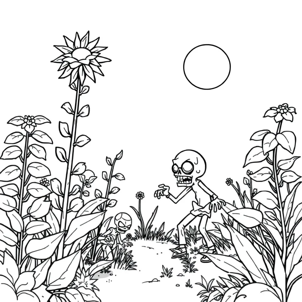 Plants vs Zombies coloring page
