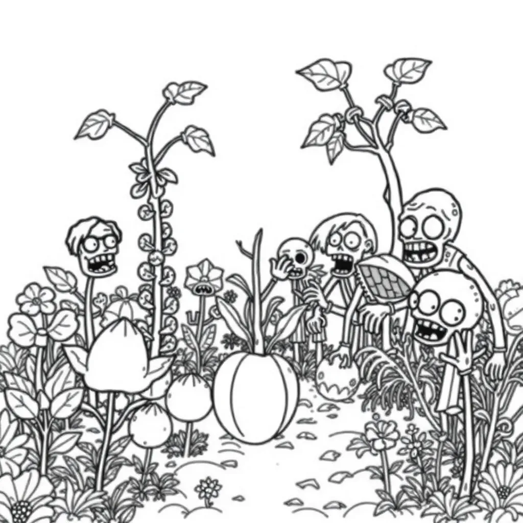 Plants vs Zombies coloring page