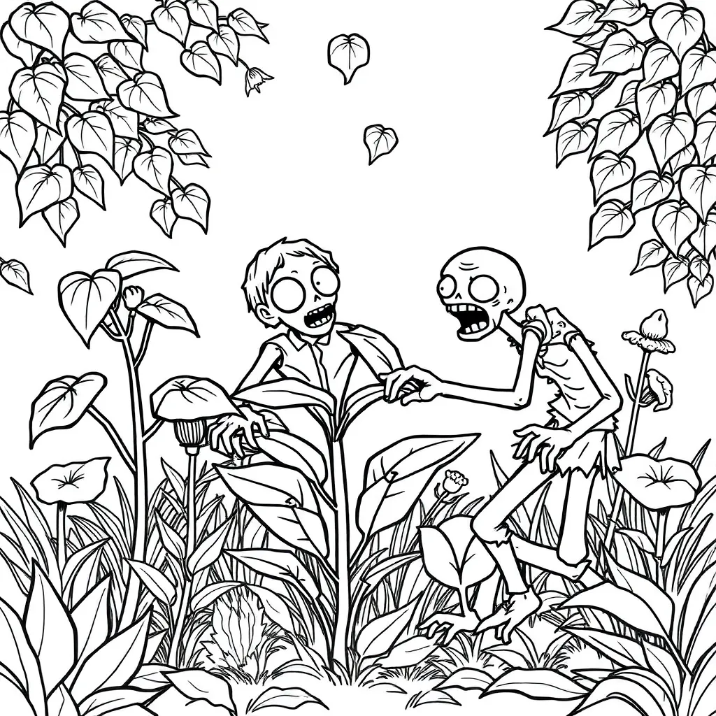 Plants vs Zombies coloring page