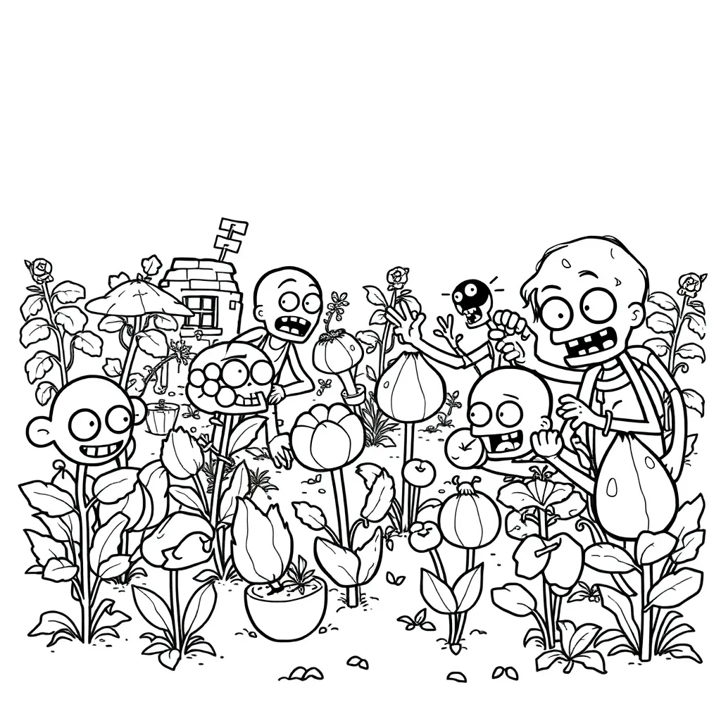Plants vs Zombies coloring page