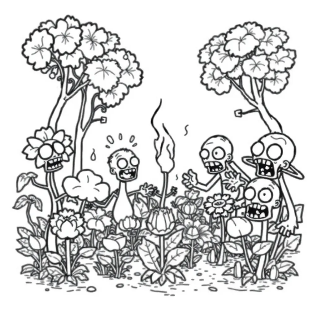 Plants vs Zombies coloring page