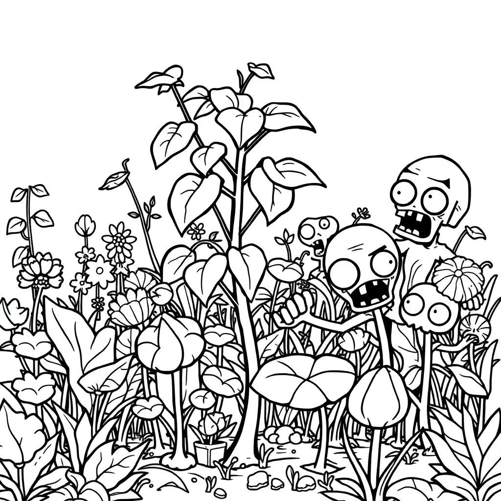 Plants vs Zombies coloring page