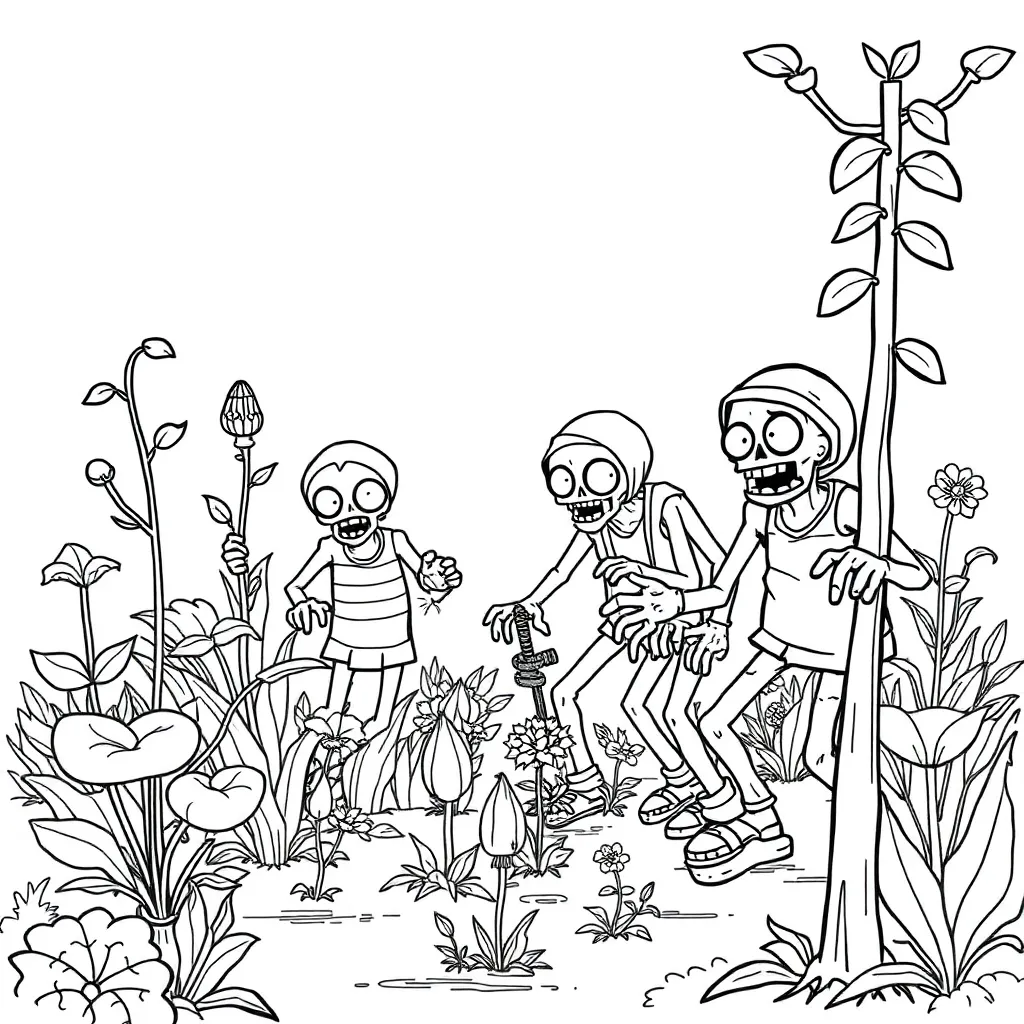 Plants vs Zombies coloring page