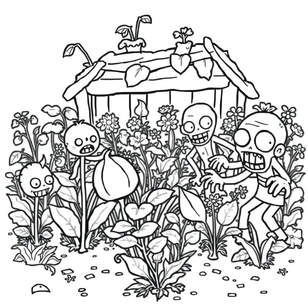 Plants vs Zombies coloring page