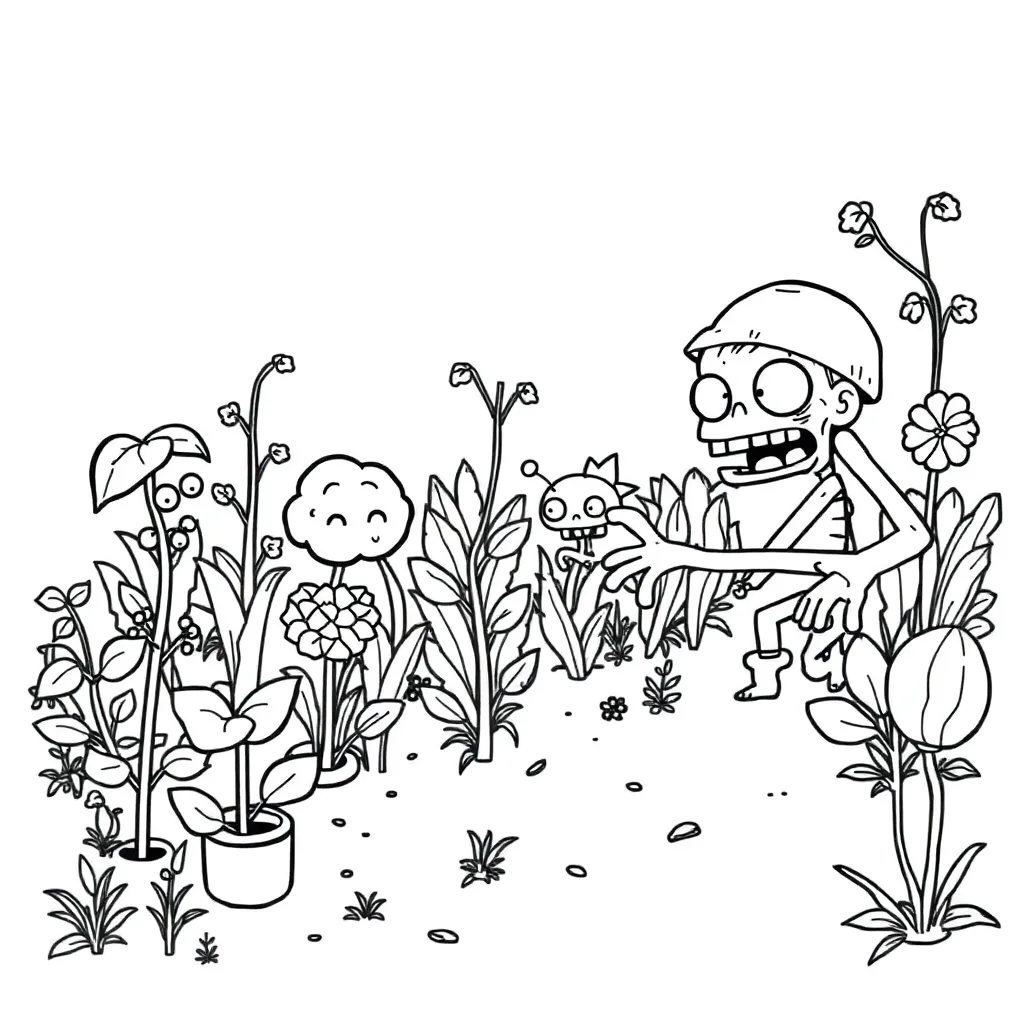 Plants vs Zombies coloring page