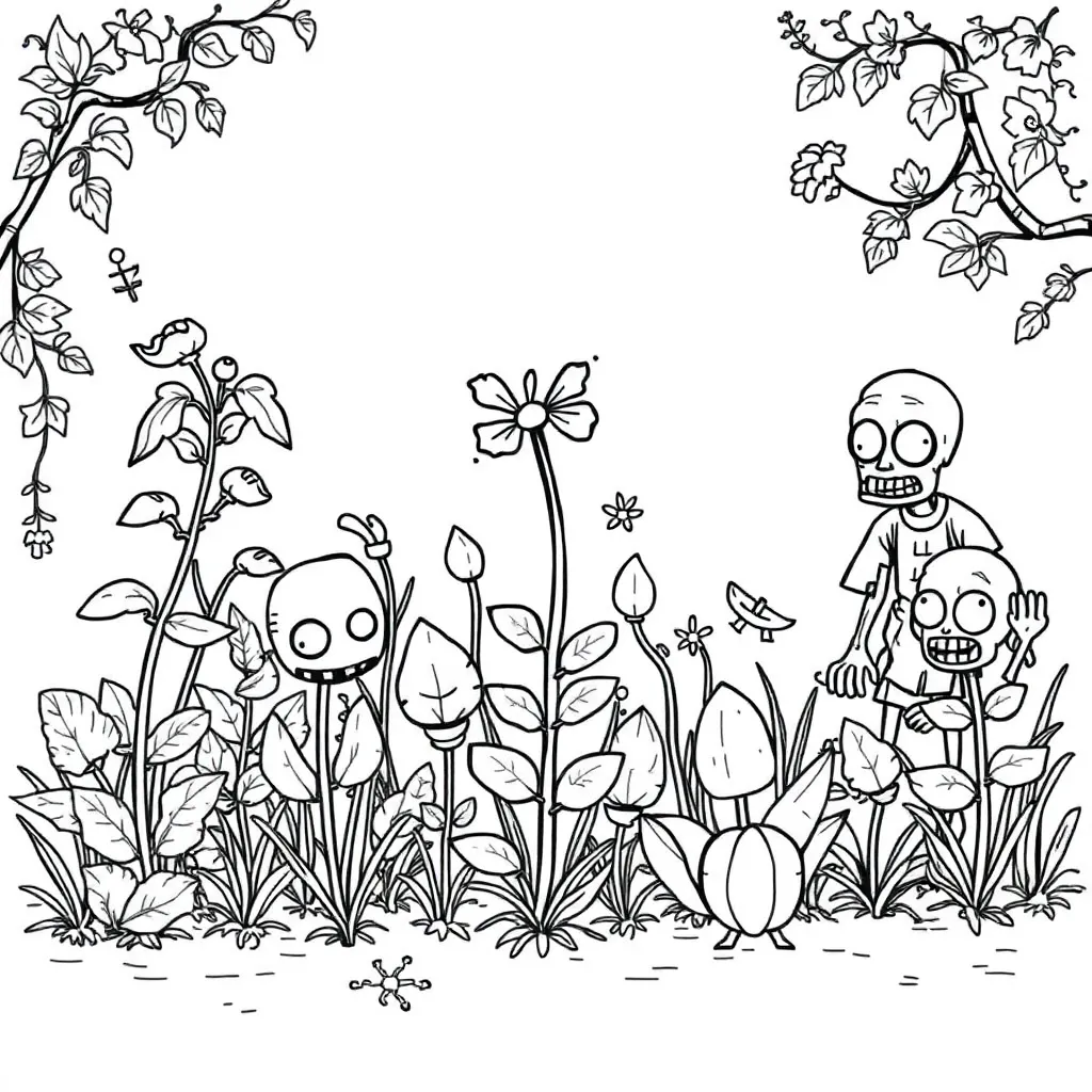 Plants vs Zombies coloring page