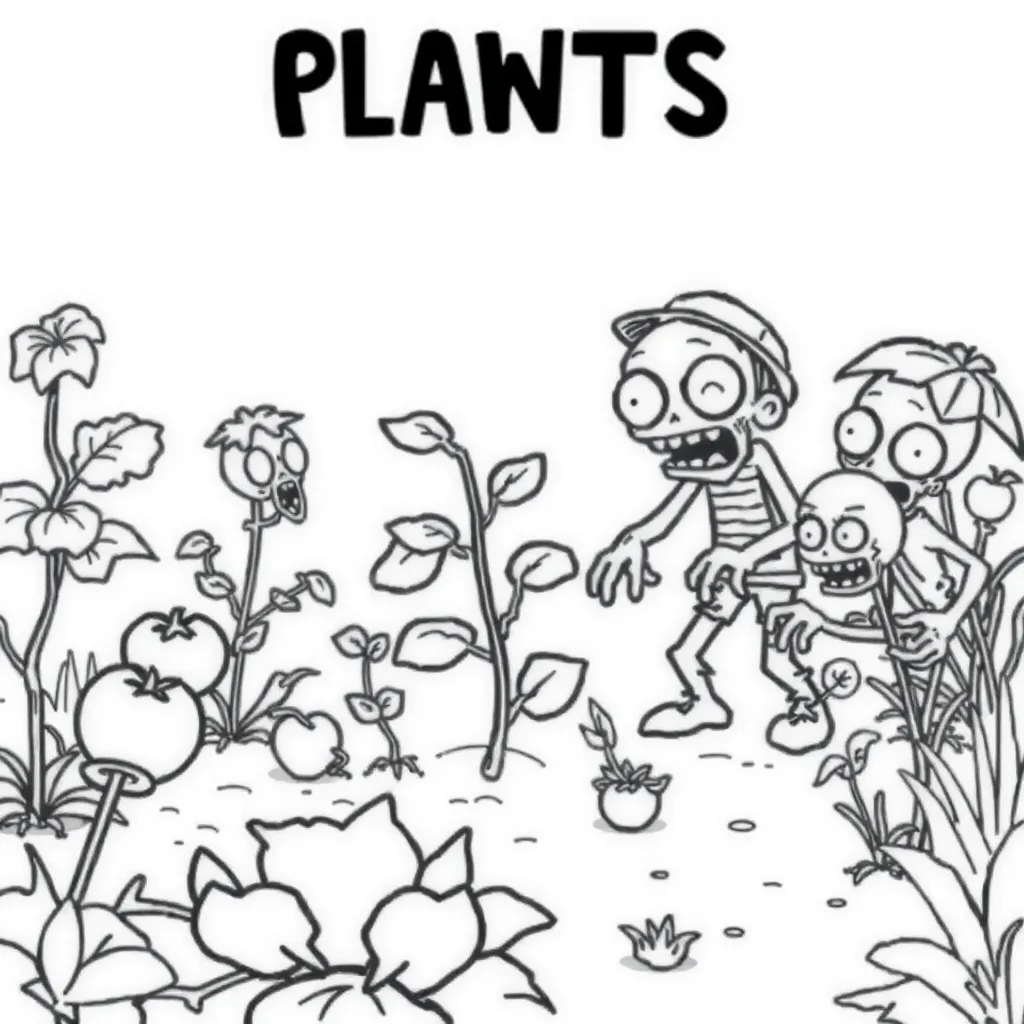 Plants vs Zombies coloring page
