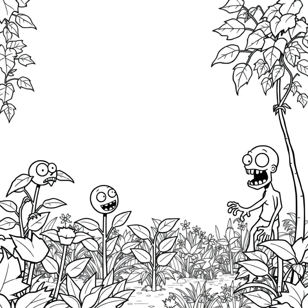 Plants vs Zombies coloring page