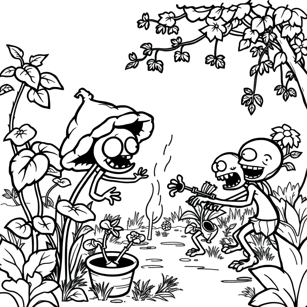 Plants vs Zombies coloring page