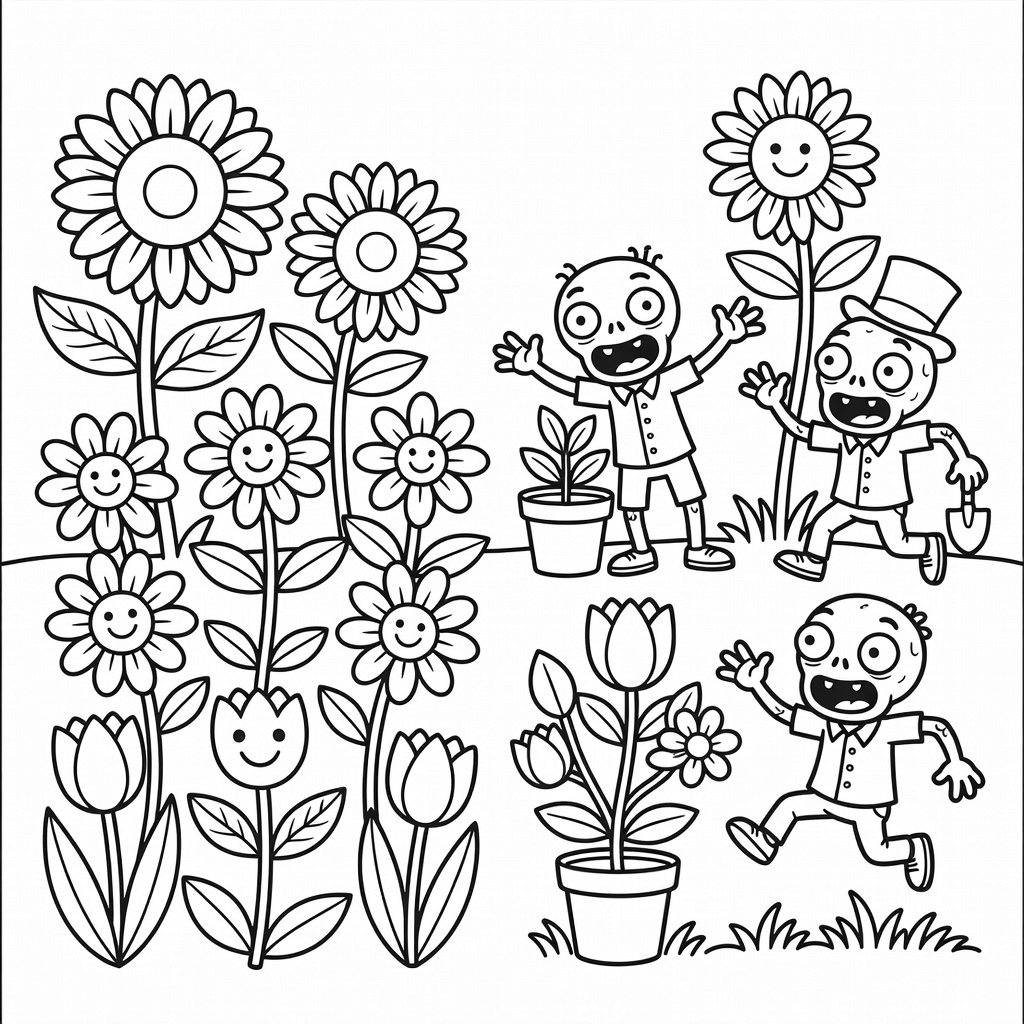 Plants vs Zombies coloring page