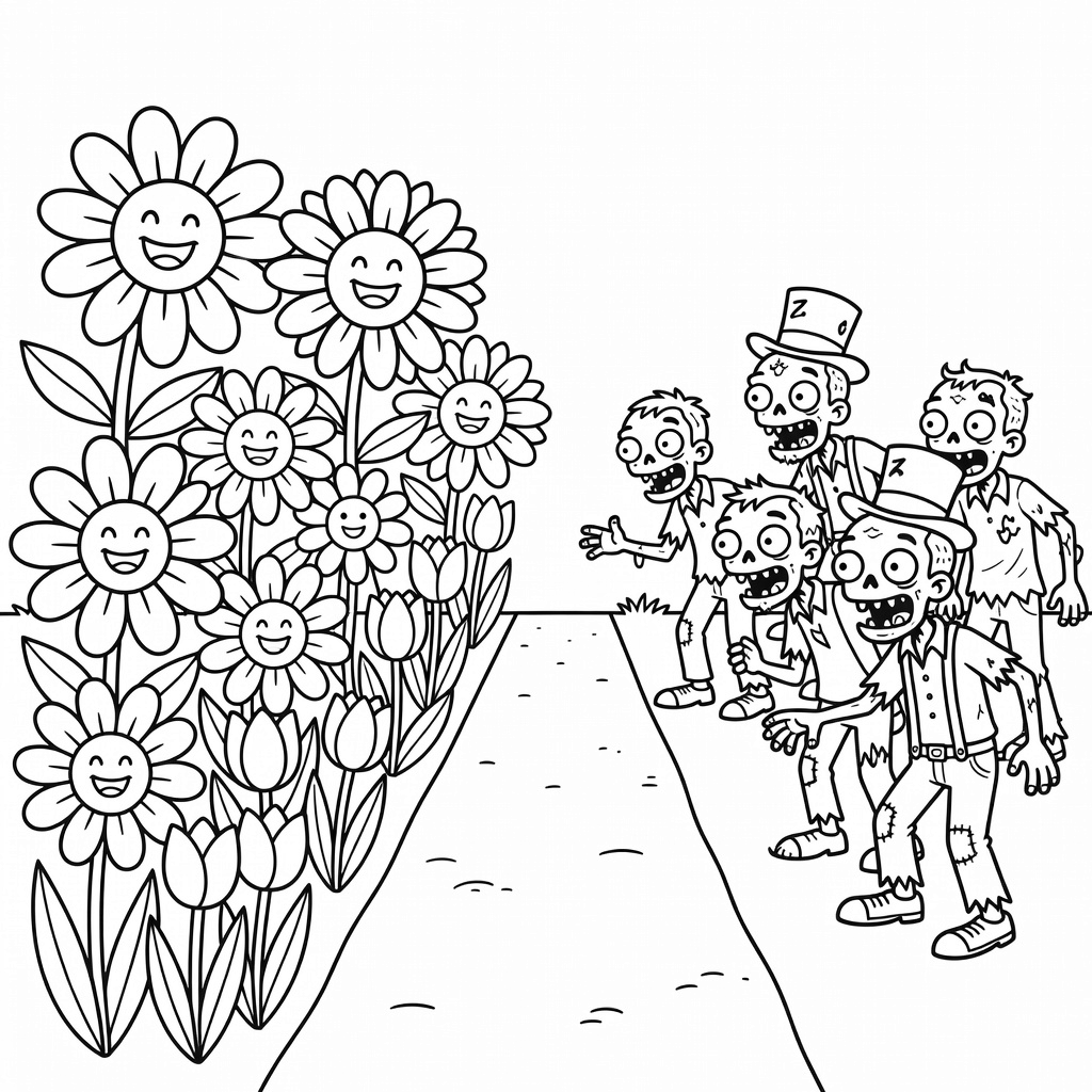 Plants vs Zombies coloring page