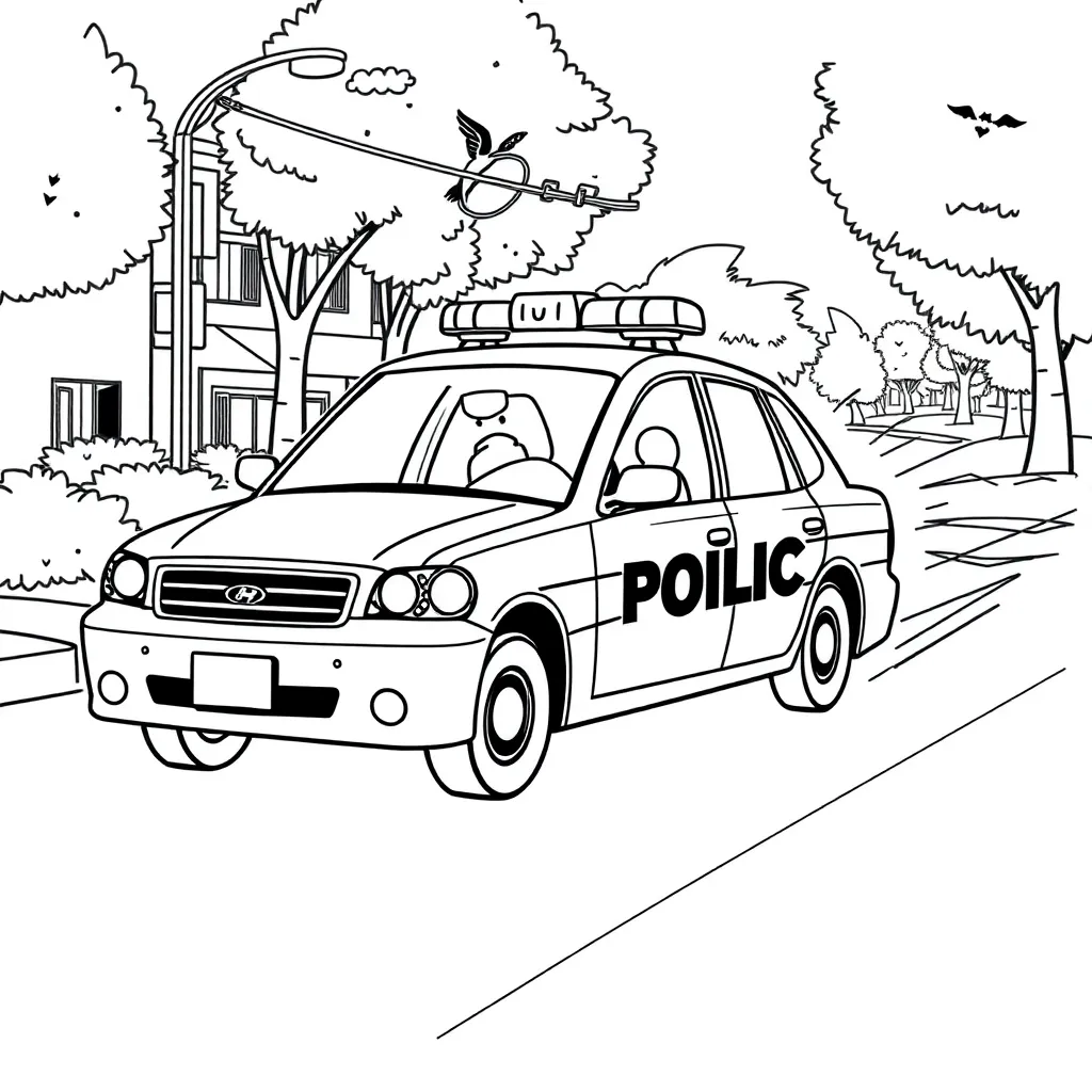 Police Car coloring page