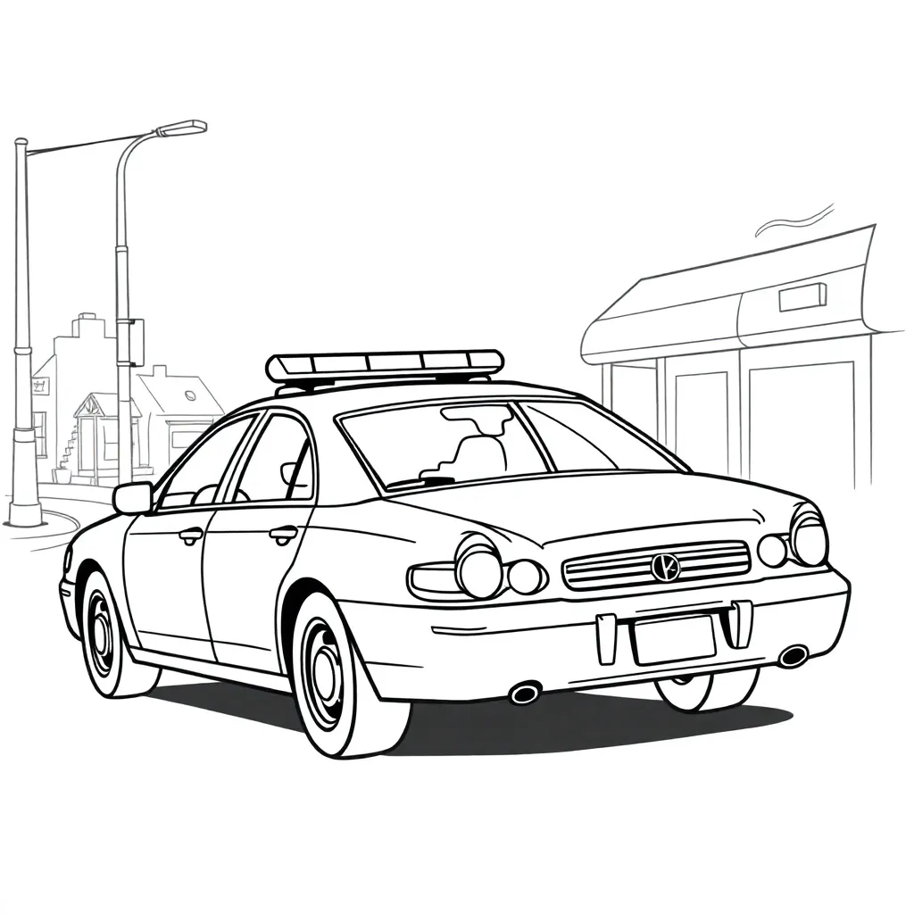 Police Car coloring page