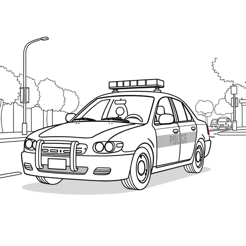 Police Car coloring page