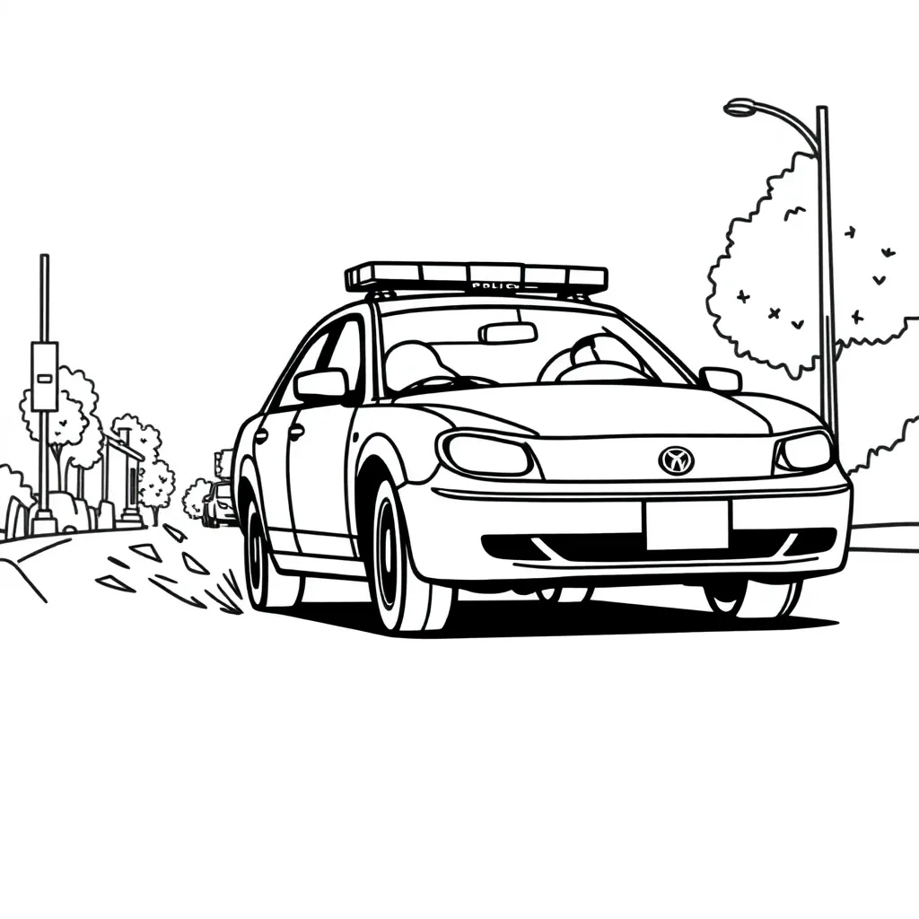 Police Car coloring page