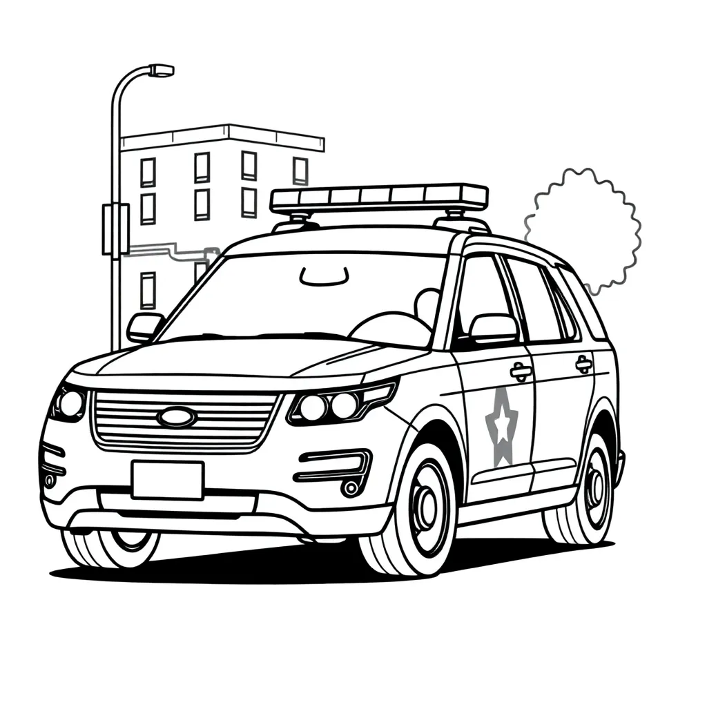Police Car coloring page