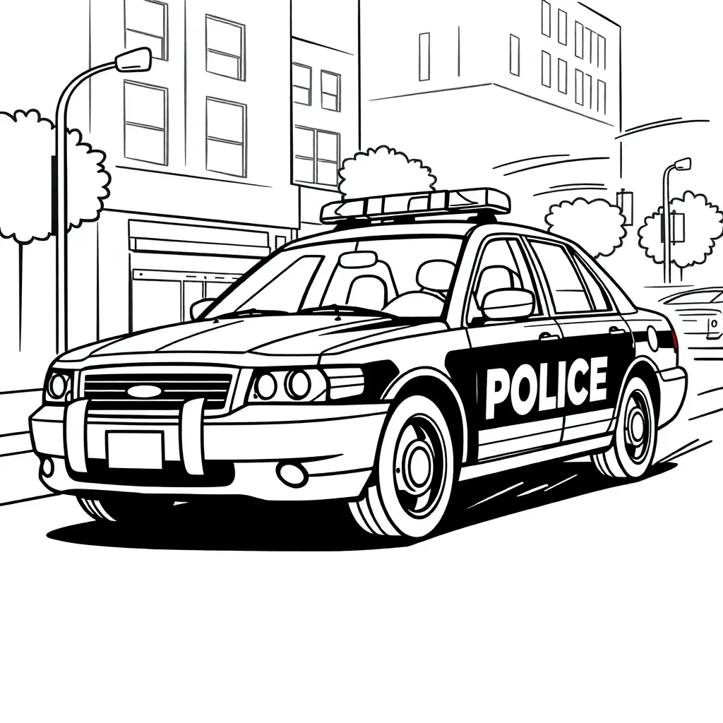Police Car coloring page