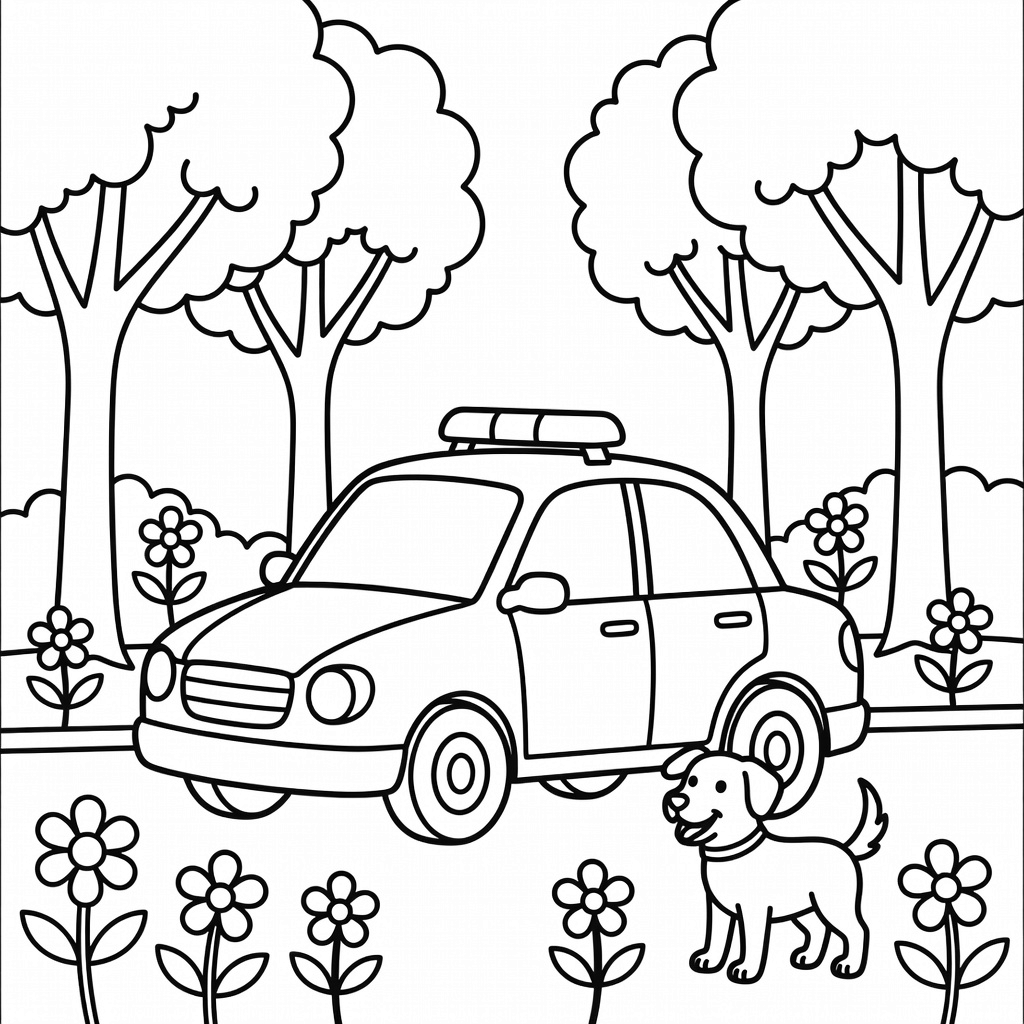 Police Car coloring page
