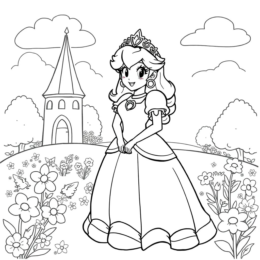 Princess Peach coloring page