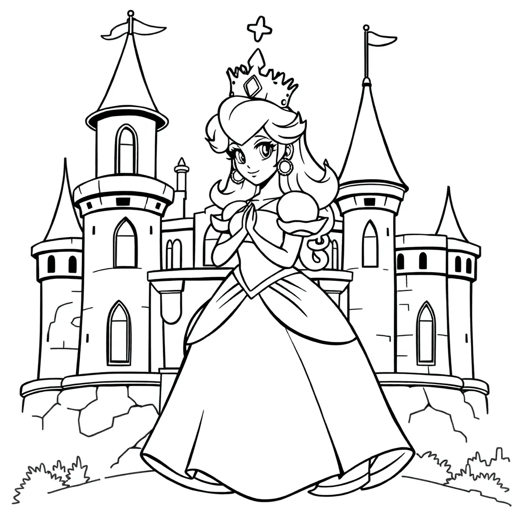 Princess Peach coloring page