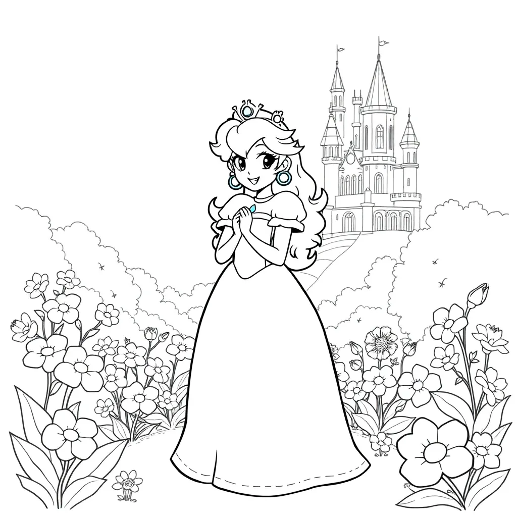 Princess Peach coloring page