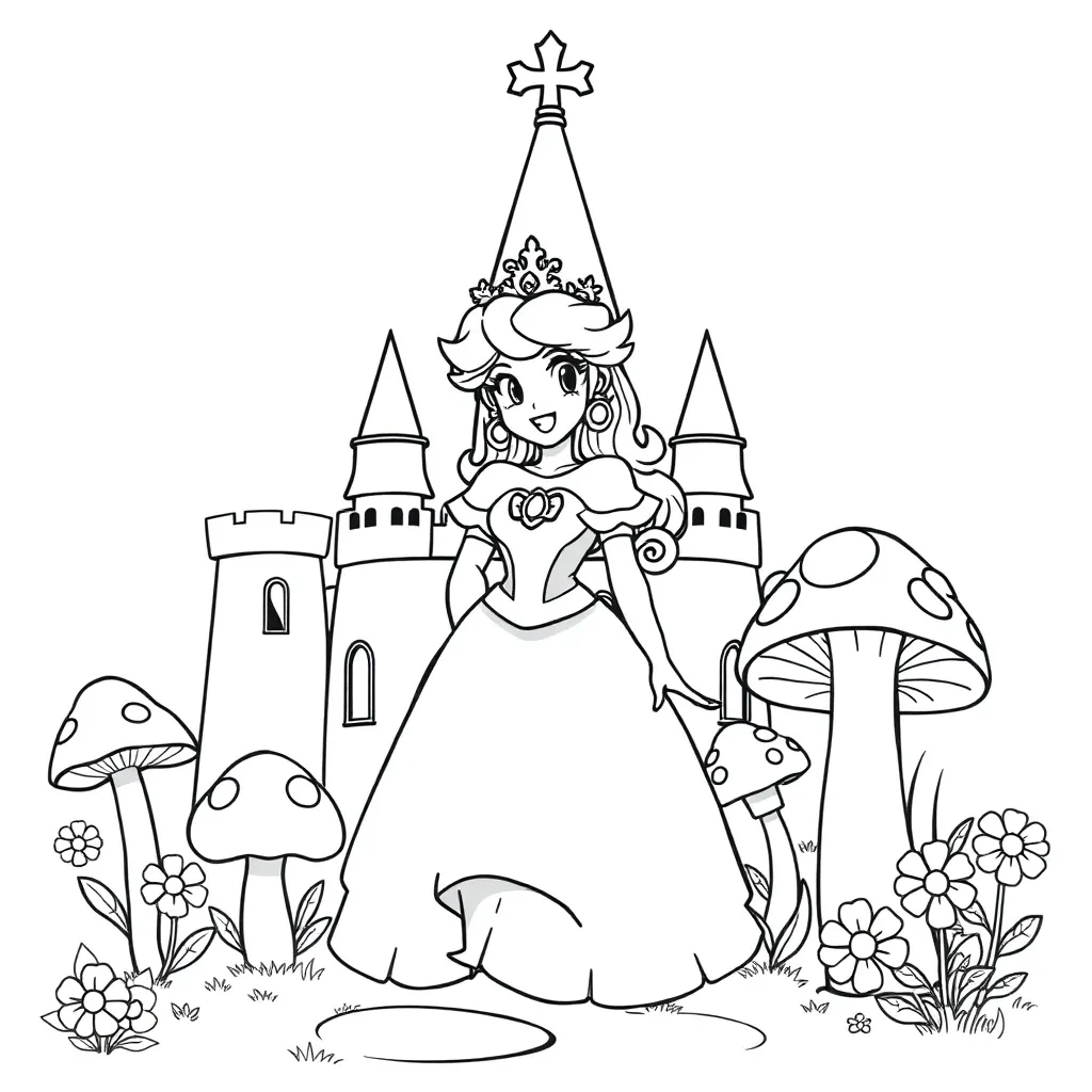 Princess Peach coloring page