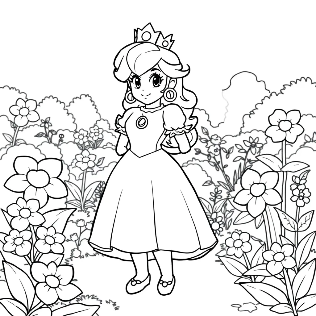 Princess Peach coloring page
