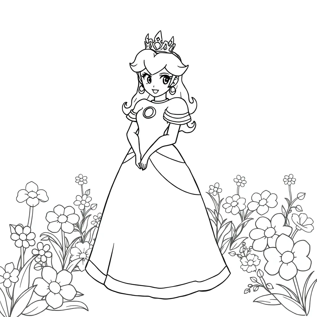 Princess Peach coloring page