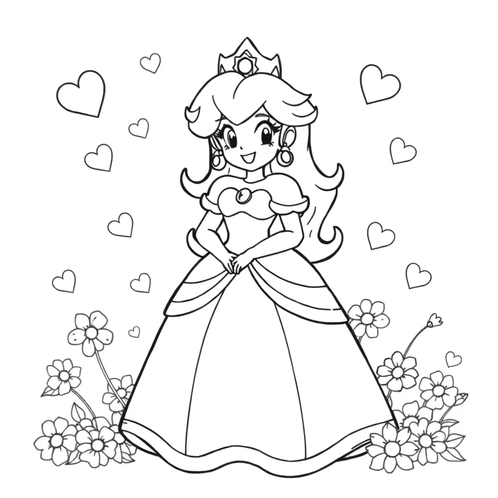 Princess Peach coloring page