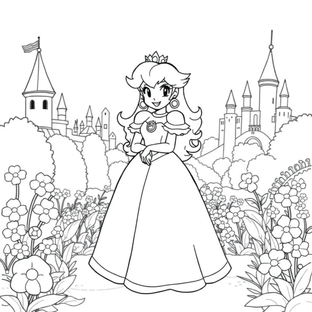 Princess Peach coloring page