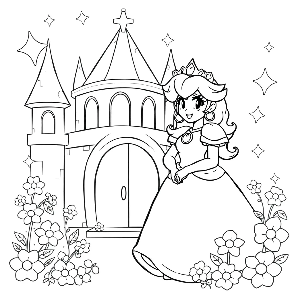Princess Peach coloring page