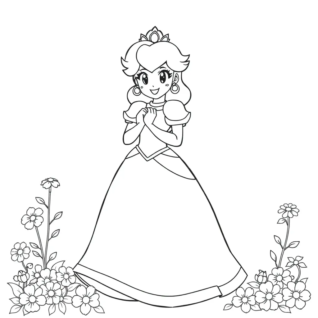 Princess Peach coloring page